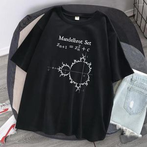 Men's T Shirts Mandelbrot Set Formula God'S Fingerprint Shirt For Men Casual Crewneck Tshirt Harajuku O-Neck Tops Vintage Cotton Clothes