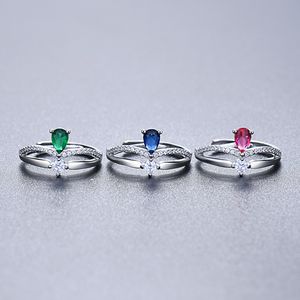 Drop Diamond Crown Ring Pierścień Srebrne Regulowane Połączenia zaręczynowe dla kobiet biżuteria mody Will i Sandy Gift