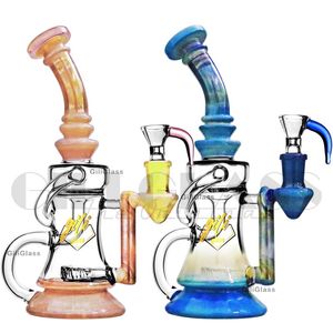 9.5 inches hookahs Recycler pipe bongs dab rig glass pipes oil rigs wax water pipe quartz banger smoking accessoires