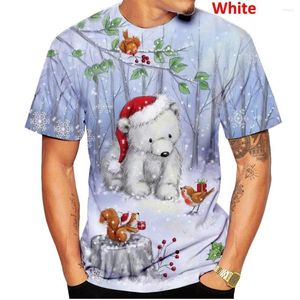 Magliette da uomo 2023 personalità della moda divertente camicia natalizia stampata in 3d per uomo donna