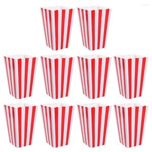 Dinnerware Sets 10 Pcs Popcorn Bowl Wedding Party Favor Boxes Red Gift Bucket Treats Guest Box Containers