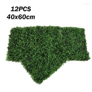 Decorative Flowers 12PCS 40x60cm Artificial Topiary Hedges Panels Fake Green Plant Privacy Fence For Home Garden El Exhibition Office