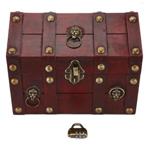 Watch Boxes Wooden Vintage Storage Box Decorative Combination Lock Jewelry Exquisite Elegant Collectible For Family