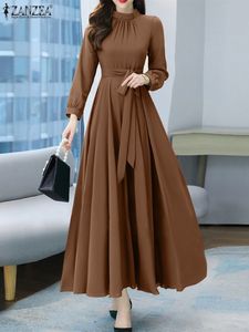 Casual Dresses Zanzea Elegant Women Dress Spring Long Sleeve Maxi Sundress Robe Femme Casual Kaftan A-Line Party Long Vestidos Overize 230512