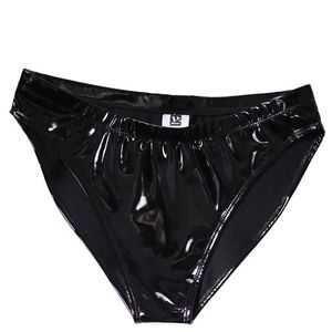 Plus storlek pvc latex glänsande hög midja g-sträng trosor mikro thong erotiska underkläder pu smidiga trosor thongs scen slitage gay wear