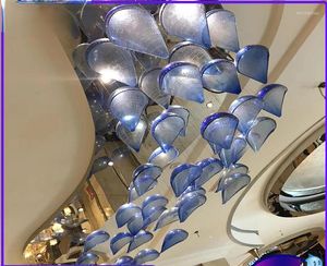 Hängslampor Anpassade försäljningsavdelningar Sandbord Art Crystal Chandelier Shopping Mall Atrium El Lobby Lighting Glass