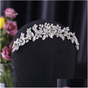 Gioielli per capelli Fascia da sposa Fiore fatto a mano Fascia per capelli Copricapo di cristallo Moda Donna Regalo per feste Hoop Drop Delivery H Dhgarden Dhexs