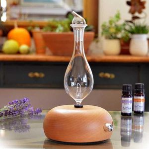 Humidifiers Waterless Essential Oils Diffuser Aromatherapy Fragrance Diffuser Without Water Wooden Glass Aroma Nebulizer Vaporizer for Home