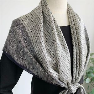 Scarves 2023 Large Square Scarf Silk Shawls For Ladies Braid Pattern Women Blanket Beach Stole Summer Travel Dress Scarfs