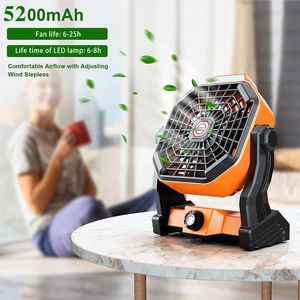 Ventiladores portátil recarregável acampamento ao ar livre mini ventilador de mesa usb com lâmpada led luz da noite emergência ventilador portil