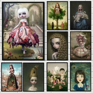 Dikiş Mark Ryden Childish Strange Dark Cartoon 5D DIY Elmas Resim Nakış Sanatı Çapraz Dikiş Kitleri Zanaat Rhinestones Ev Dekor