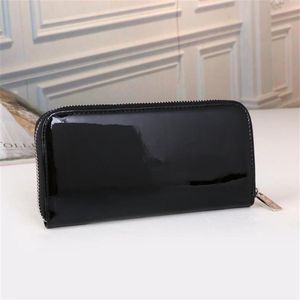 High Quality Patent Leather WALLET Women Long canvas Zipper Card Holders Purses Woman Wallets Coin bag184V