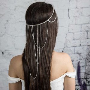 Bling Long Tassel Crystal Hair Clip Clip Bridal Pin