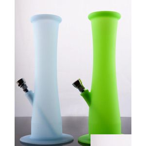 Smoking Pipes Colored 9 Inches Sile Hookah Bongs With Metal Downstem Water Pipe By Individual Box Accessories For Tobacco Wax Drop D Dhf0P