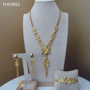 ネックレスイヤリングセットYuminglai Special Design African Sets Flower Shape Fashion Jewelry for Woman FHK9861/FHK9862Earrings