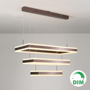 Pendellampor rektangulär 1 2 3 lampor LED -lampa Modern justerbar avlång Haning Wire Light för att leva sittande matsal