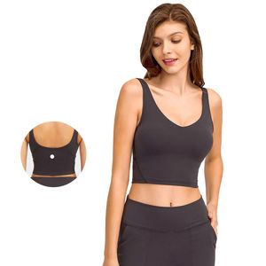 Active Underwear Lb Tank Tops Soft Fabric u Back Yoga Bra Solid Color Sports Bras Shockproof Running Vest Sexy Gym Clothes Women with Removable Cups
