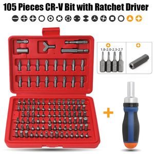 Schroevendraaier HiSpec Screwdriver Set Magnetic Screwdriver Bit Set Screwdriver Tool Set 1/4 CRV Hex TriWing Torx Security Screwdrivers