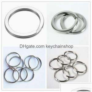 Keychains Lanyards 2 Style Sier Key Chains Stainless Alloy Circle 304 Steel Diy Keyrings Jewelry Keychain Ring Drop Delivery Fashi Dhfs8