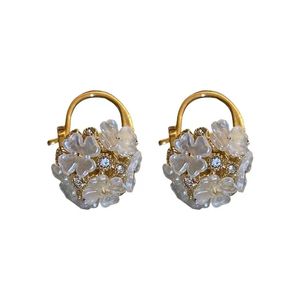 2023 S925 Sterling Silver needle 18K Gold Colored korean style Fashion Jewelry Gold Silver Round Flower basket stud Earrings for Women