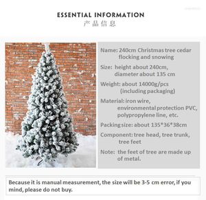 Christmas Decorations 240cm Tree Cedar Flocking Snowing Artificial For Home