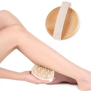Body Brush for Wet or Dry Brushing Natural Bristles with Massage Nodes Gentle Exfoliating Improve Circulation Home FY3824 tt0513