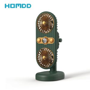 Fans Homdd USB laddningsbara bärbara fläkt Doublehead Clip Electric Fan Desktop Small Table Fan Air Cooler Fans Mini Bladeless Fan AC