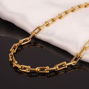 316L Ожерелье из нержавеющей стали для женского ожерелья Золото Цвет Толстый Клавиц Цепный Колье Колень Колень Коллера Бохо подарки