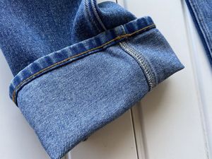 Broderad lowewe blå lowe es out loeewe designers street mode dekoration och kvinnor lapp jeans avslappnad hög midje grossistmärke