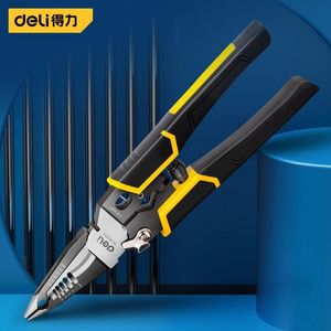 Tang DELI 9 in 1 Electrician Pliers Multifunctional Needle Nose Pliers for Wire Stripping Cable Cutters Terminal Crimping Hand Tools