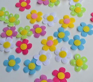 Fiori decorativi 25mm di diametro tessuto artificiale viola bianco blu rosa giallo per decorazioni di nozze fai da te scrapbooking fustellato 60 pezzi / set