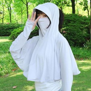 Racing Jackets 2023 Unisex UV Hat Clothing Cover Protection Long Sleeve Outdoor Riding Dustproof Sunscreen Blouse