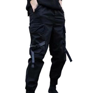 Men's Pants Men Trousers Slim Fit Drawstring Cargo Strap Decor Ankle-banded Stretchy Waist Jogger Male ClothesMen's