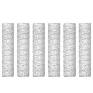 Appliances 10 Micrometre String Wound Sediment Water Filter Cartridge 6 Pack Whole House Sediment Filtration Universal