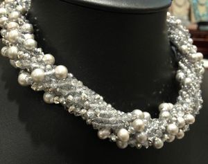 Choker Grey Freshwater Pearl Necklace Chokers Crystal Multilayer (Can For Long Necklace) Designer