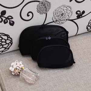 Astuccio per trucco moda donna in rete 3 pezzi set astuccio cosmetico per trucco organizzatore borsa pochette da toilette boutique235p