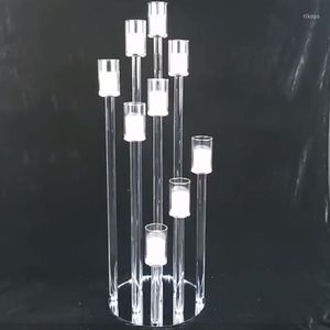 Titulares de vela acrílico Decorações de mesa de casamento de cristal alto candelabra peças centrais para decoração de casa de abajur yudao97