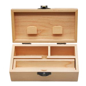 Natural Wooden Pipe Grinder Gift Box Cigarette Cases Clamshell Square Smoking Set Storage Boxes 136*71*50MM