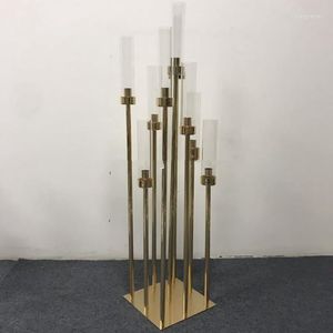 Kerzenhalter, 6 Stück, 8 Arme, Metall, Gold, Kandelaber, Acryl, Hochzeitsdekoration, Mittelstücke 1449