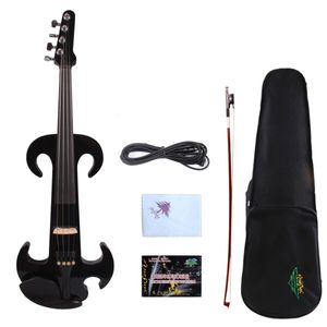 Yinfente Gitarrenkopf 4/4 E-Violine, Holzkörper, schöner Ton, inklusive Koffer #EV23