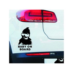 Car Stickers Reflective Baby On Board Decal Er/Anti Scratch For Body Light Brow Front Back Door Bumper Window Rearview Mirror Drop D Dhtla