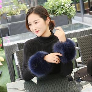 Sleevelet Arm Sleeves Winter Luxury Faux Fur Cuffs For Women Warm Sleeve Wrist Arms Warmer Wristband Female Plush Thick Elastic Oversleeve 2 Pcs 230512