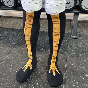 Cotton Wholesale Compression Man Animal Cartoon Cosplay Socks Crazy Fitness Gym Deadlift Athletic Halloween Novelty Chicken Legs Knee-High Funny Gifts