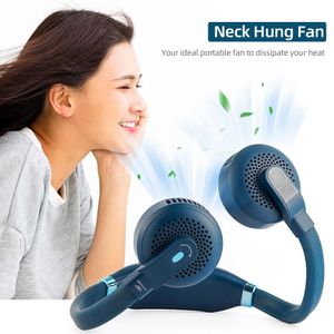 Fans 4000mAh USB Rechargeable Fan Mini Bladeless Fan Handfree Summer Air Cooler Hanging Neck Mute Sports Fan for Home Outdoor Office