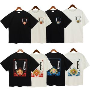 トップ職人技ルードメンズ Tシャツ夏のファッションデザイナー tシャツストリートカジュアル半袖ビーチスタイル RHUDE tシャツ綿印刷 Rhude シャツ 1-1