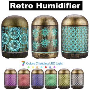 Eletrodomésticos Criativo Difusor de Óleos de Ferro Oco 300ML Umidificador de Ar Elétrico 7 Cores Noite Ligh Aromaterapia Hidratante para Home Office