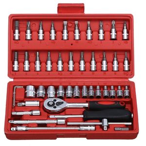 Contactdozen Jewii 46 Pcs Conjunto de chave de soquete Manga Chave de catraca Ferramenta de montagem Ferramentas de reparo doméstico Reparação de máquinas automotivas