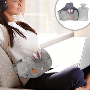 Animals Hot Water Bottle Bag With Warm Plush Waist Cover Belt For Pain Relief Arthritis Therapy ( Hot Water Bottle + Waist Belt )