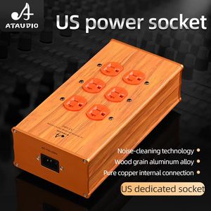 Адаптеры Hifi Power US Row Plugure Highpower Деревянный зерновой алюминиевый сплав сплав Audio Audio PA Special Power Cocket