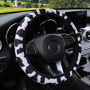 Coprivolante 38Cm Copertura per auto universale con stampa di mucca Wrap Auto No Anello interno Protezione elastica antiscivolo